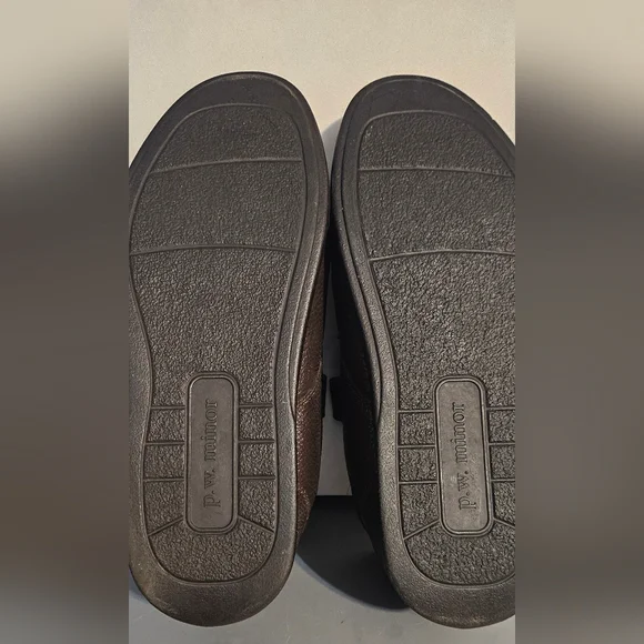 PW Minor Mens Shoes 9 Dark Brown Leather Velcro - Picture 11 of 12